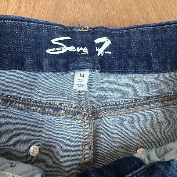 Seven7 Tummyless High Rise Skinny Jeans Dark Wash Women’s Size 14 Stretch - Picture 4 of 5